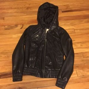 Black leather jacket